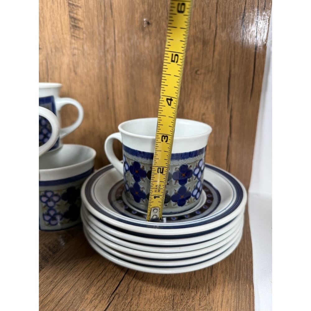 6 Tea Coffee Cups w/ Saucer - 1973 Royal Doulton - Tangier - Stoneware - Picture 2 of 5